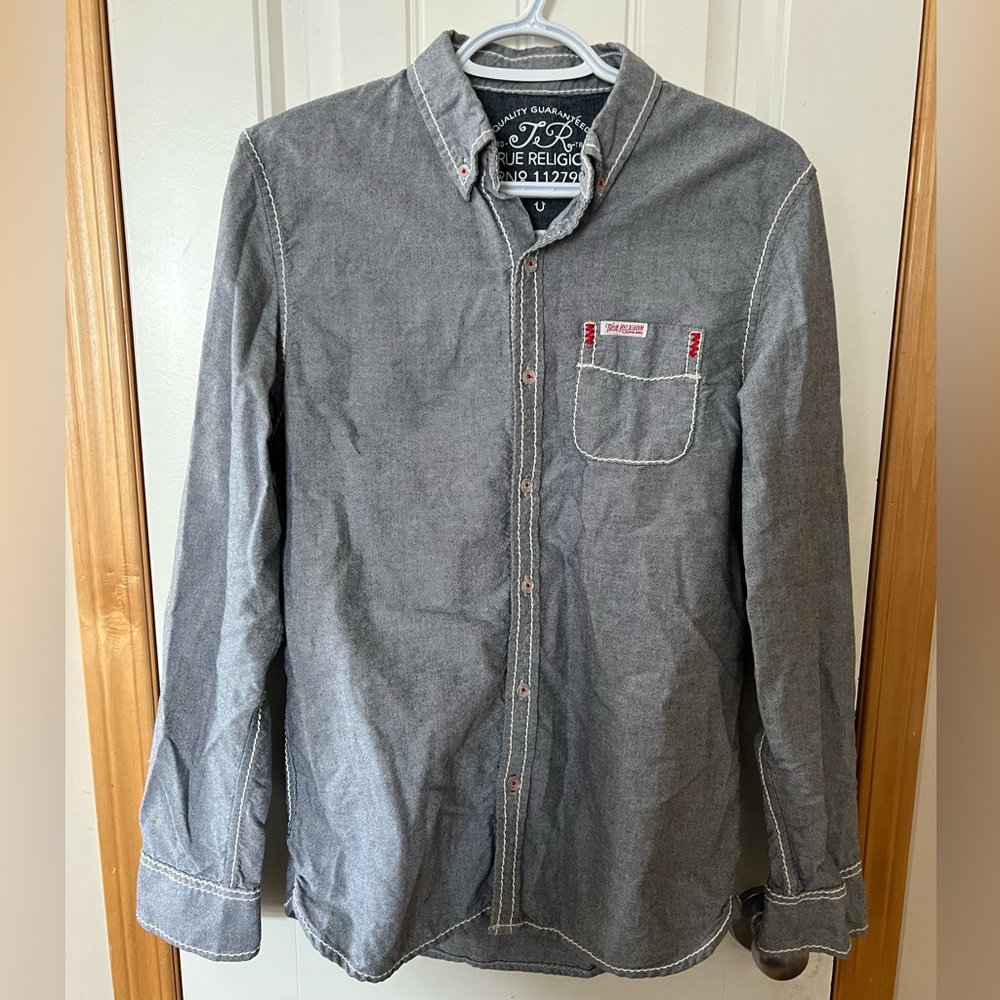 Men’s True Religion Button Up Modern Cowboy Long Sleeve Shirt
